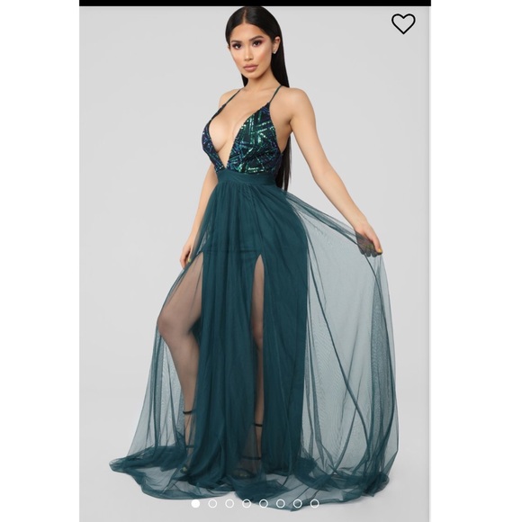 teal dress fashion nova